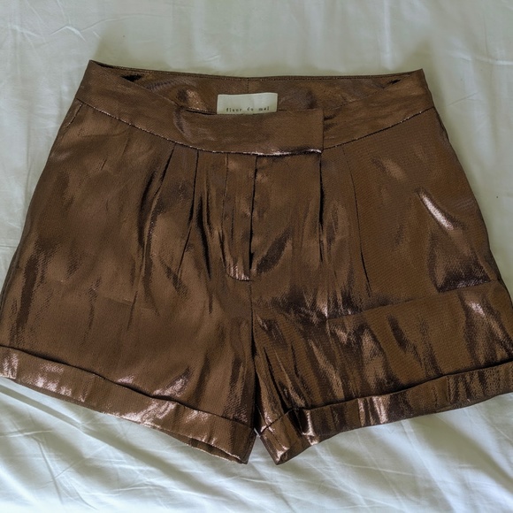 Fleur du Mal Pants - NWT Fleur du Mal | Metallic Shorts